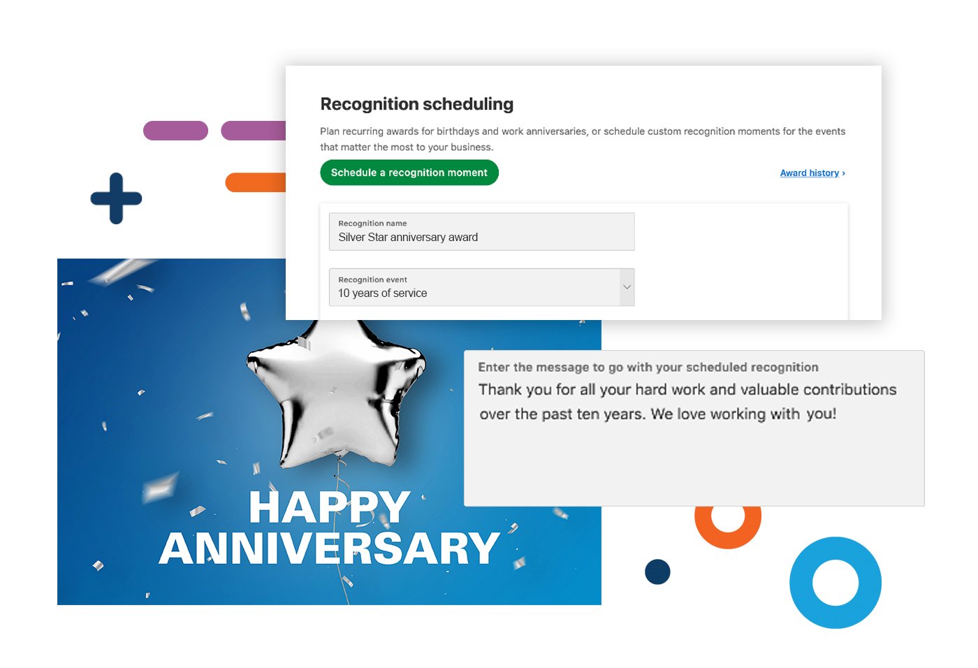 employee rewards - recognition scheduling example