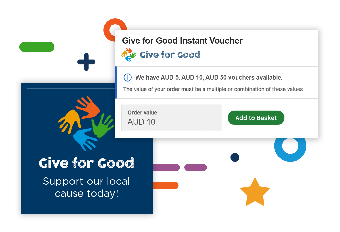 custom rewards - support local causes